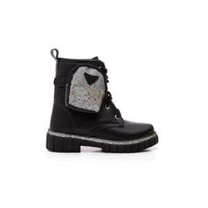 Bota Nilqi Coturno Sophia Bolsinha Infantil Menina Cano Médio 1510.6.01 Preto