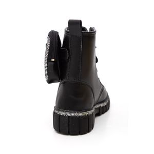 Bota Nilqi Coturno Sophia Bolsinha Infantil Menina Cano Médio 1510.6.01 Preto