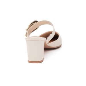 Sapato Mule Ramarim Salto Bloco Feminino 2516132-04 Off-White