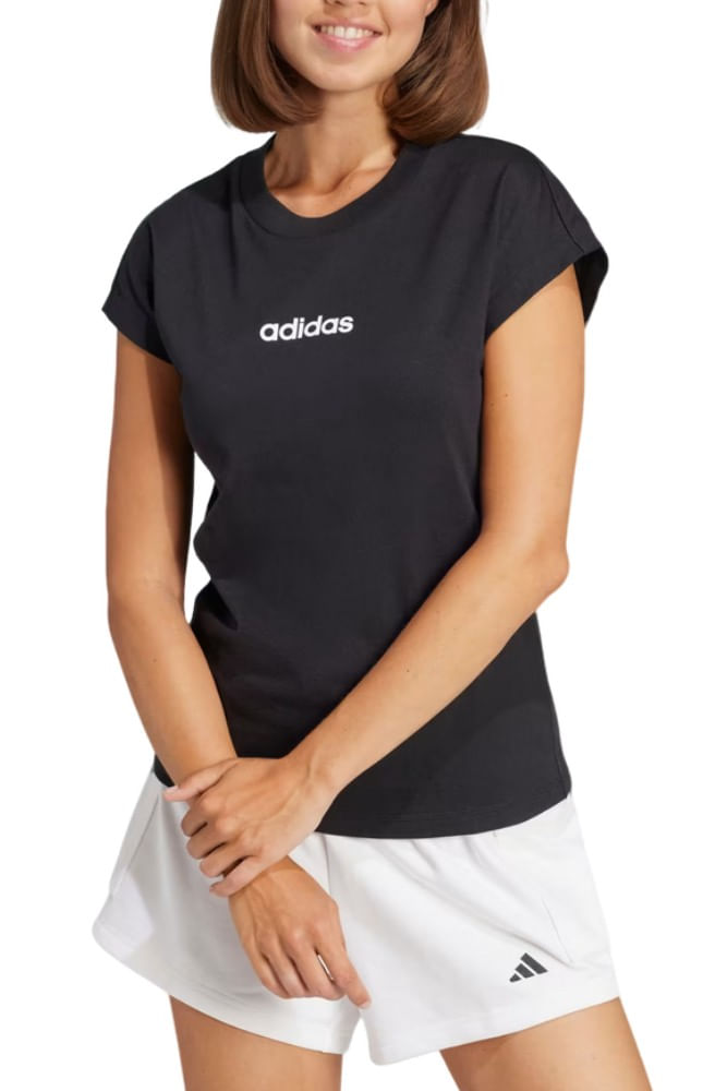 Camiseta-Algodao-Essentials-Linear-Feminina-Adidas-Jc8238-Preto
