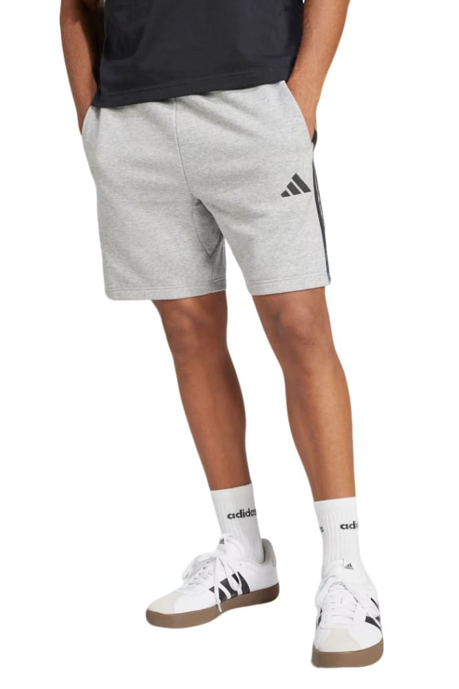 たたみ Shorts Adidas Moletinho Essentials Três Listras Masculino Je6419 Cinza