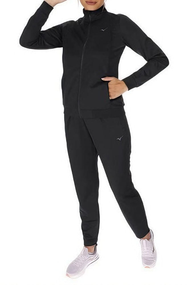 Agasalho Mizuno Basic Root Feminino Feminino Sem Capuz Mifst4453 Preto