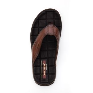 Chinelo Pegada Masculino Em Couro 133235-01 Marrom