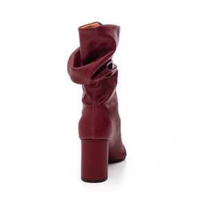 Bota Chá De Mel Cano Médio Feminina Slouchy Z6491.28264 Bordo