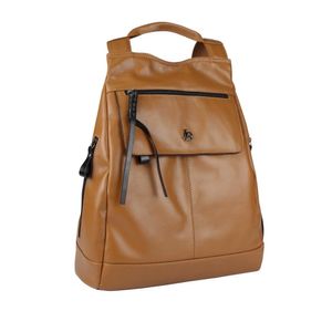 Mochila Grande Kauane Linea Bella Feminina Couro 5291 Caramelo