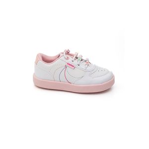 Tênis Camin Casual Infantil Menina Detalhes De "Tags" Cadarço 3203-22 Branco