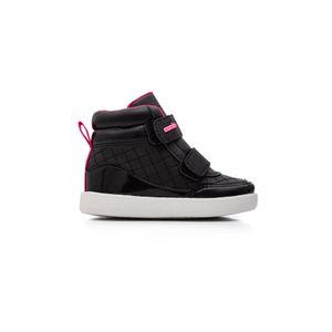 Tênis Camin Cano Alto Infantil Menina Velcro 3202-53 Preto