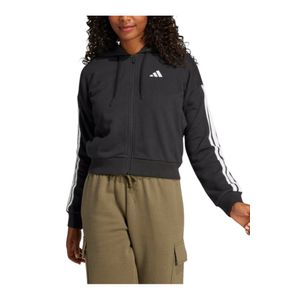 Moletinho Adidas Capuz Zíper Essentials Três Listras Je0052 Preto