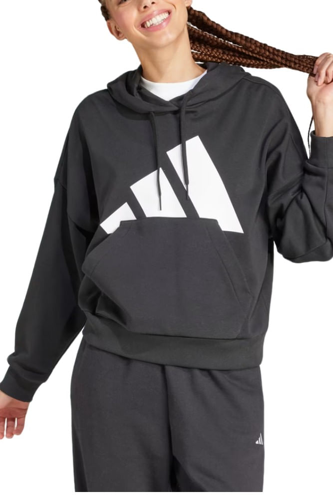 Moletom Adidas Capuz Essentials Big Logo French Terry Loose Jn1845