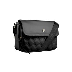 Bolsa  Linea Bella Média Feminina Selma Em Couro 5500 Preto