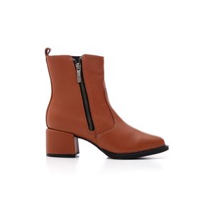 Bota Bottero Cano Curto Feminina Couro 371101 Caramelo