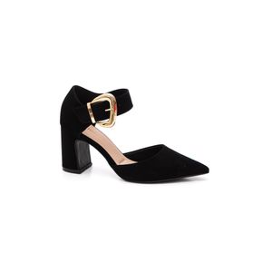 Sapato Bebecê Scarpin Feminino Nobuck T7021-217 Preto
