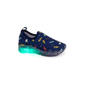 Tênis Crik Led Infantil Menino Sem Cadarço X14-Skate Marinho