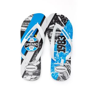 Chinelo Havaianas Top Times Masculino Grêmio 0198 Branco