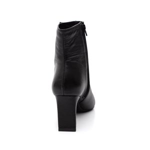 Bota Areta Cano Baixo Feminina Couro 10700-24821 Preto
