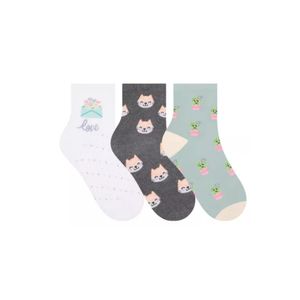 Kit 3 Pares Meia Selene Feminina Soquete 7451.001 Sortido