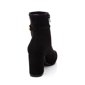 Bota Via Marte Cano Baixo Feminina Camurça 024-010-01 Preto