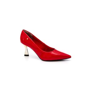 Sapato Via Marte Scarpin Feminino Verniz Salto Cromado 145-010-04 Vermelho
