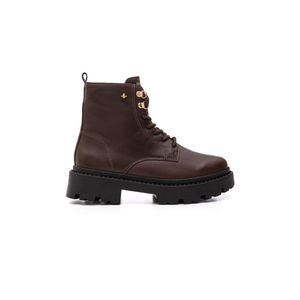 Bota Cravo E Canela Coturno Feminino Bethania Em Couro 3172.1545 Marrom