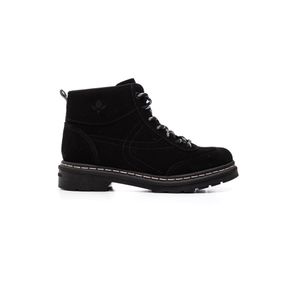 Bota Cravo E Canela Coturno Feminino Janis Em Camurção 3121.1522 Preto