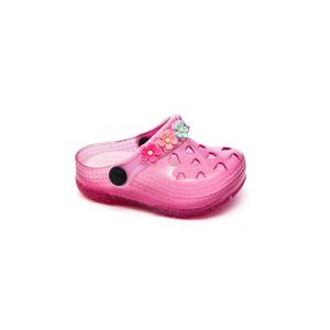 Sandalia Luelua Galocha Infantil Menina Florzinhas 158003-837 Rosa