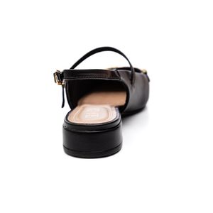 Sapato Sua Cia Salto Baixo Slingback Feminino Verniz  8377.1595 Preto