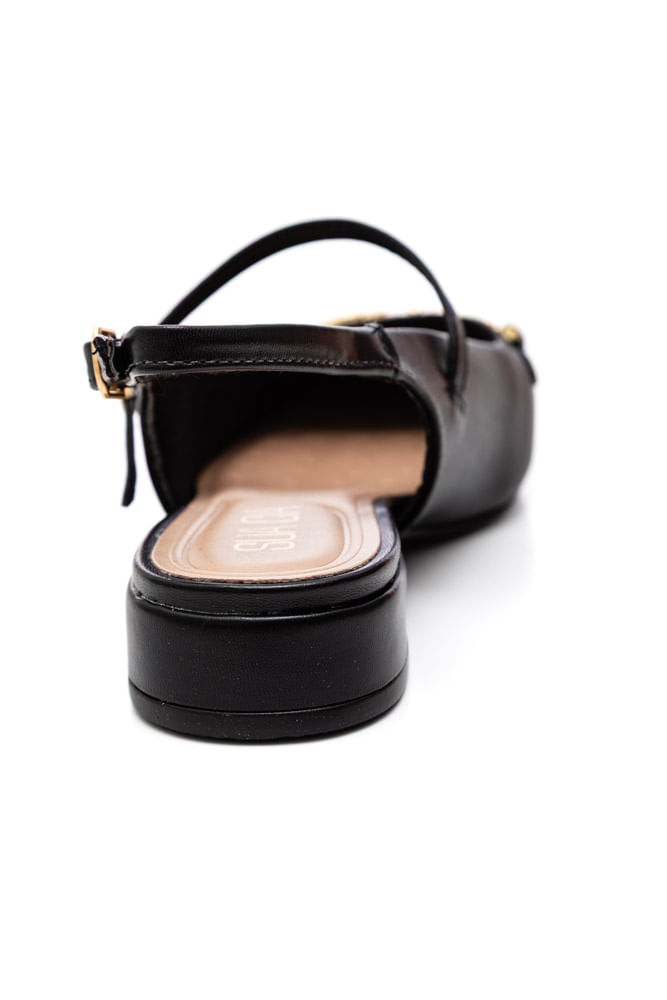 Sapato Sua Cia Salto Baixo Slingback Feminino Verniz 8377.1595 Preto
