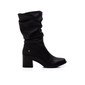 Bota Mississipi De Cano Médio Feminina Efeito Franzido Me502-01 Preto