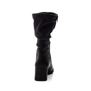 Bota Mississipi De Cano Médio Feminina Efeito Franzido Me502-01 Preto