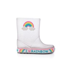 Bota Luelua Galocha Infantil Menina Cano Alto Glitter 41221-451 Transparente