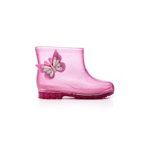 Bota Luelua Galocha Infantil Menina Cano Baixo Borboleta 44096-807 Rosa