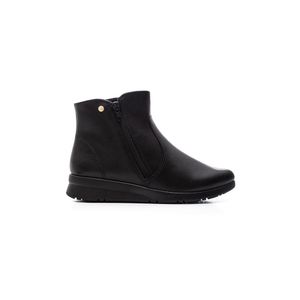 Bota Comfortflex Cano Curto Feminina Salto Anabella Baixo 2592303-01 Preto