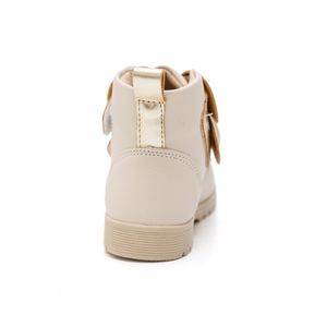 Bota Pequito Coturno Infantil Menina Laços 72.104-01 Off-White