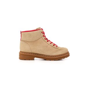 Bota Cravo E Canela Coturno Feminino Janis Em Camurção 3121.1522 Nude