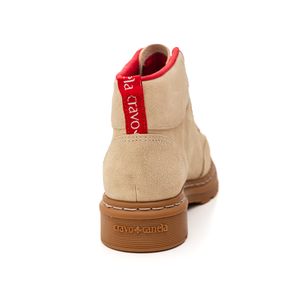 Bota Cravo E Canela Coturno Feminino Janis Em Camurção 3121.1522 Nude