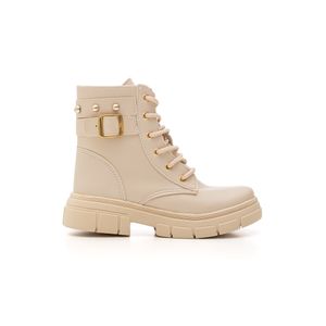 Bota Doce Pé Coturno Juvenil Menina Cadarço 36032-182 Off-White