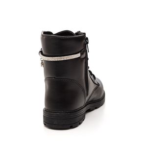 Bota Doce Pé Coturno  Juvenil Menina Cadarço 38011-007 Preto