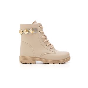 Bota Doce Pé Coturno Juvenil Menina Zíper 38013-182 Off-White