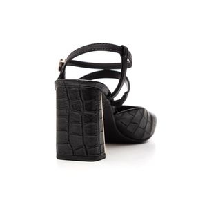 Sapato Ramarim Salto Alto Feminino Croco 2518104-01 Preto