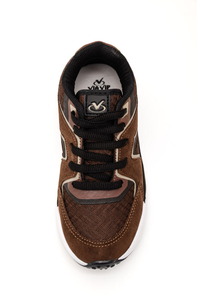 Tenis-Via-Vip-Casual-Juvenil-Menino-Camurca-Vnj3006m-Marrom-