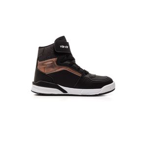 Tênis Via Vip Casual Juvenil Menina Cano Alto Vv4020 Preto