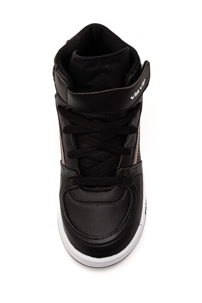 Tenis-Via-Vip-Casual-Juvenil-Menina-Cano-Alto-Vv4020-Preto