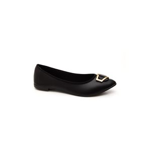 Sapatilha Moleca Feminina Bico Fino Detalhe Metalizado 5727-115 Preto