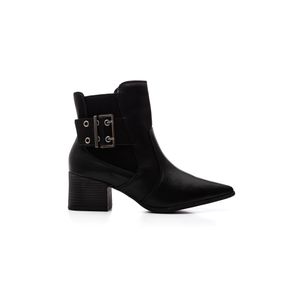 Bota Ramarim Cano Curto Feminina Bico Fino 2559132-01 Preto