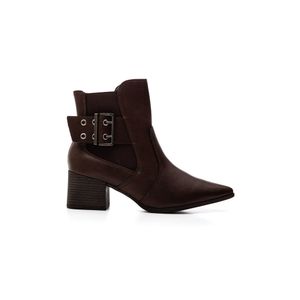 Bota Ramarim Cano Curto Feminina Bico Fino 2559132-02 Marrom