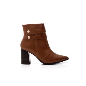 Bota Ramarim Cano Curto Feminina Bico Fino 2568102-01 Caramelo