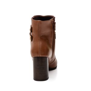Bota Ramarim Cano Curto Feminina Bico Fino 2568102-01 Caramelo