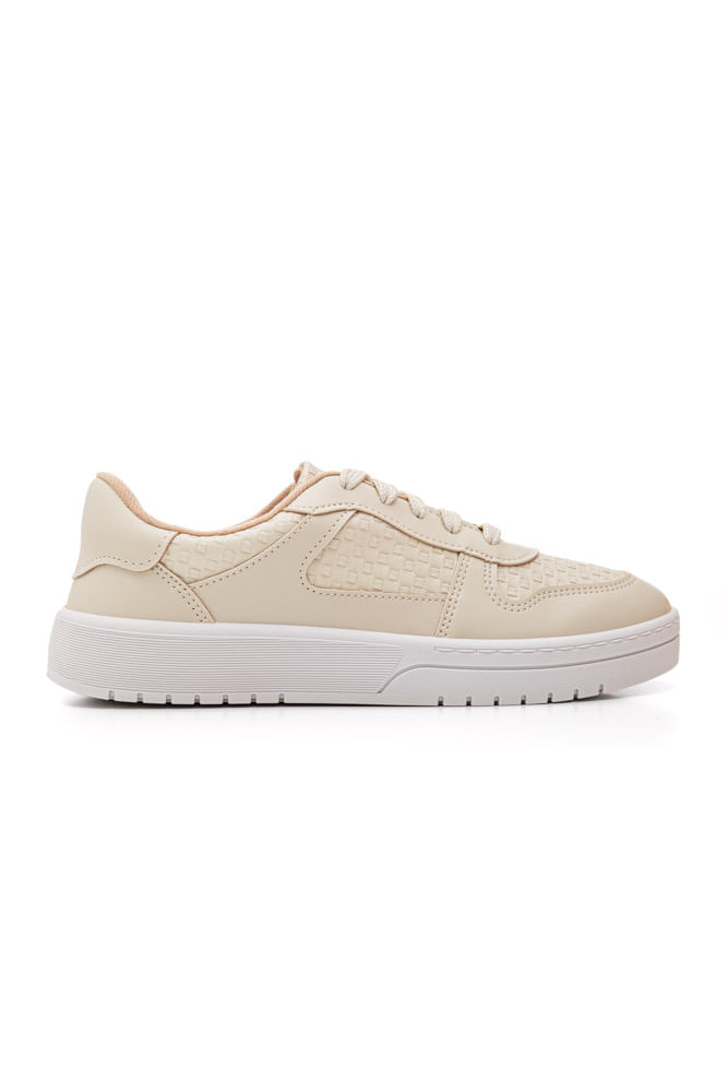 Tênis Moleca Casual Feminino Urbano Napa Tresse 5791.110 Off-White