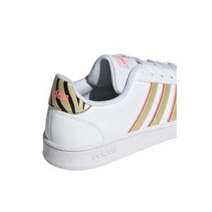 Tênis Adidas Grand Court Base Feminino Estampa Gw1067 Branco