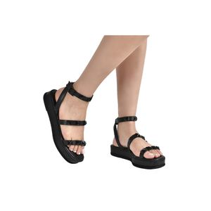 Sandália Via Marte Papete Feminina Spikes 118-001-01 Preto